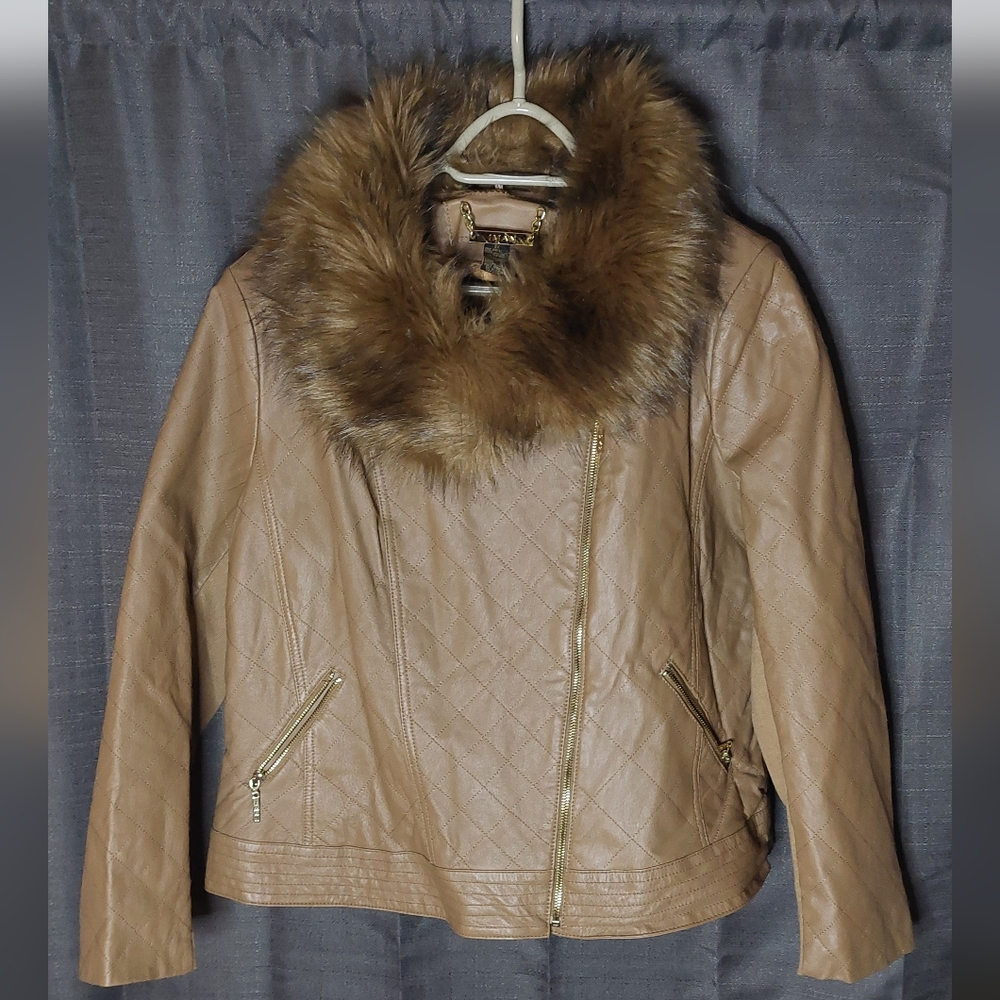 Iman leather jacket and purse combo